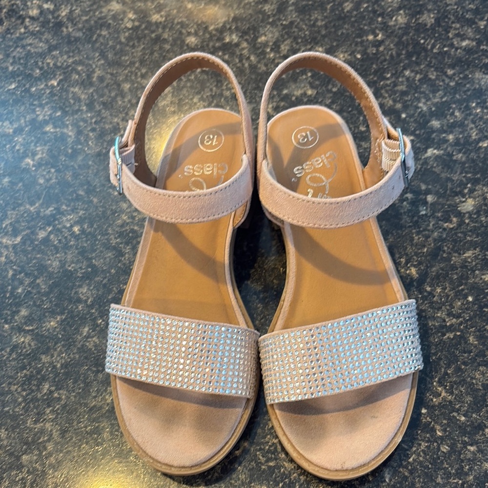 Art Class Tan and Silver Dress Shoes with Sparkly Embellishments